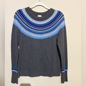 🎄a.n.a Gray Sweater with Blue Accents